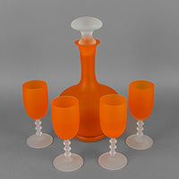 CARLO MORETTI Murano Orange Satinato Drinks Set 6 Pieces