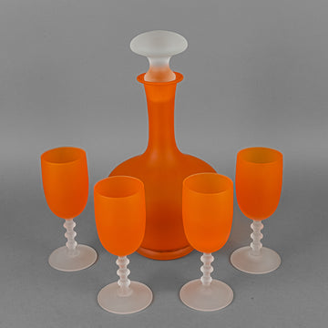 CARLO MORETTI Murano Orange Satinato Drinks Set 6 Pieces
