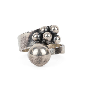 KUPITTAAN KULTA Sterling Modernist Bead Bypass Ring