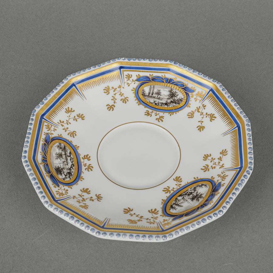 NYMPHENBURG Cup & Saucer Hand Painted Scene Panel