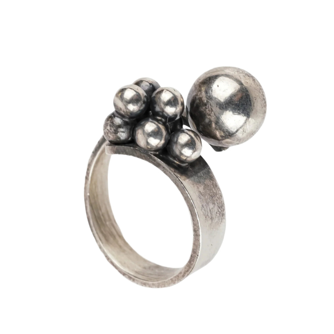 KUPITTAAN KULTA Sterling Modernist Bead Bypass Ring