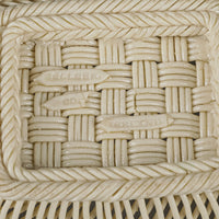 BELLEEK Open Weave Basket With Floral Applique