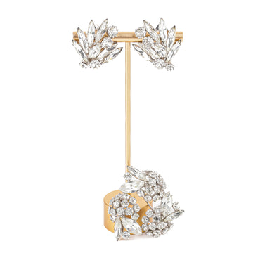 SHERMAN Brooch And Clips Set - Clear Rhinestone