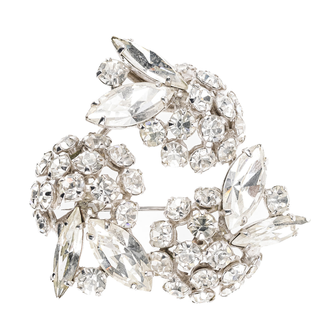 SHERMAN Brooch And Clips Set - Clear Rhinestone