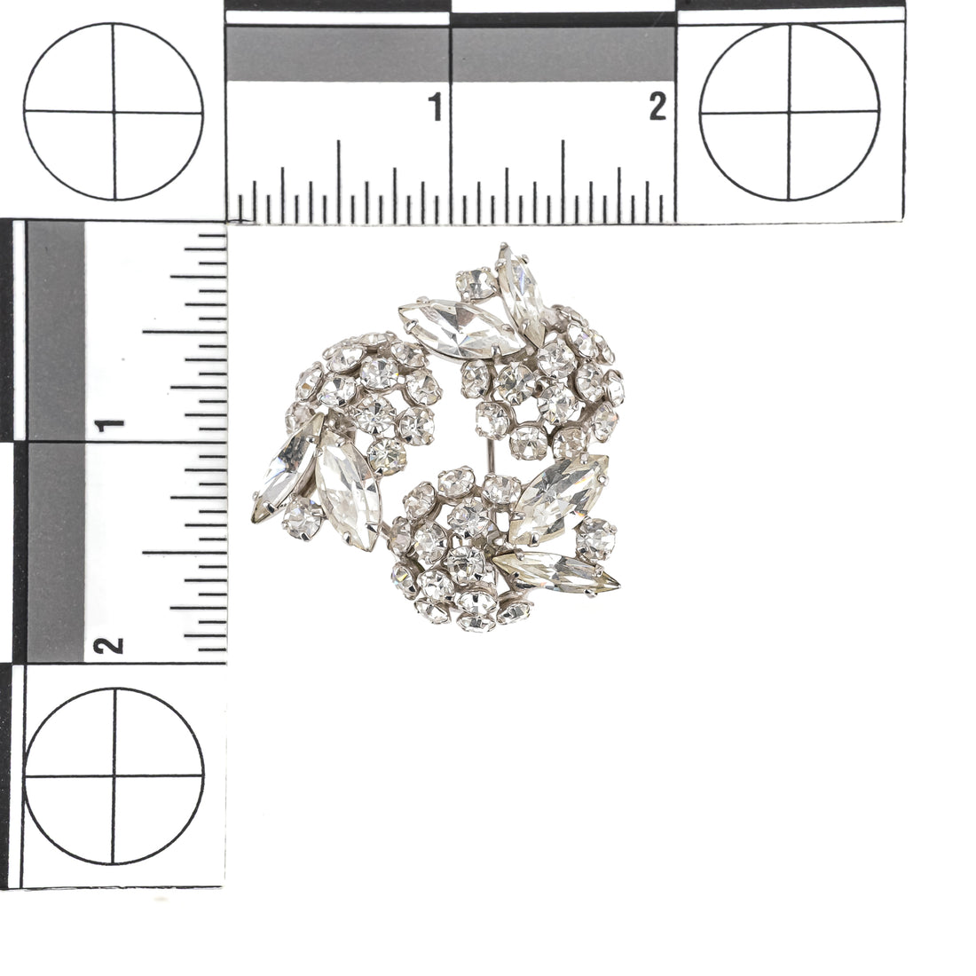 SHERMAN Brooch And Clips Set - Clear Rhinestone