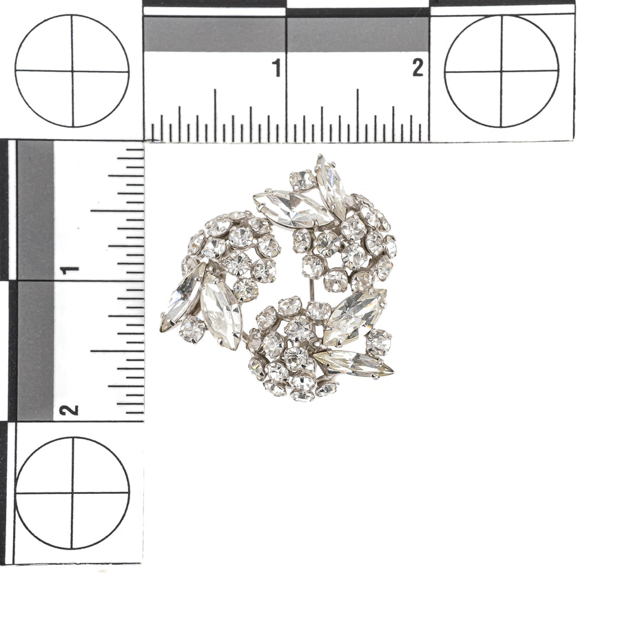 SHERMAN Brooch And Clips Set - Clear Rhinestone