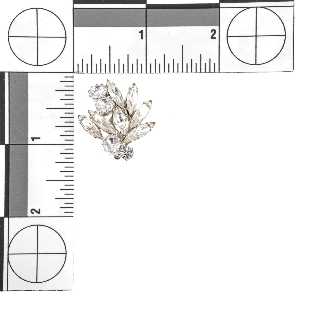 SHERMAN Brooch And Clips Set - Clear Rhinestone