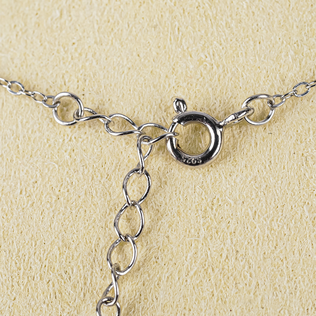 Rhodium Plated Sterling Silver Moissanite Station Chain And Pendant Necklace