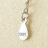 Rhodium Plated Sterling Silver Moissanite Station Chain And Pendant Necklace