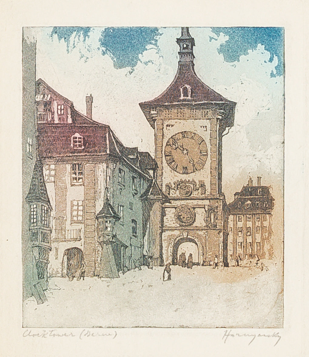 Nicholas Hornyansky (Canadian 1896-1965) "Clock Tower (Bern)"