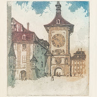 Nicholas Hornyansky (Canadian 1896-1965) "Clock Tower (Bern)"