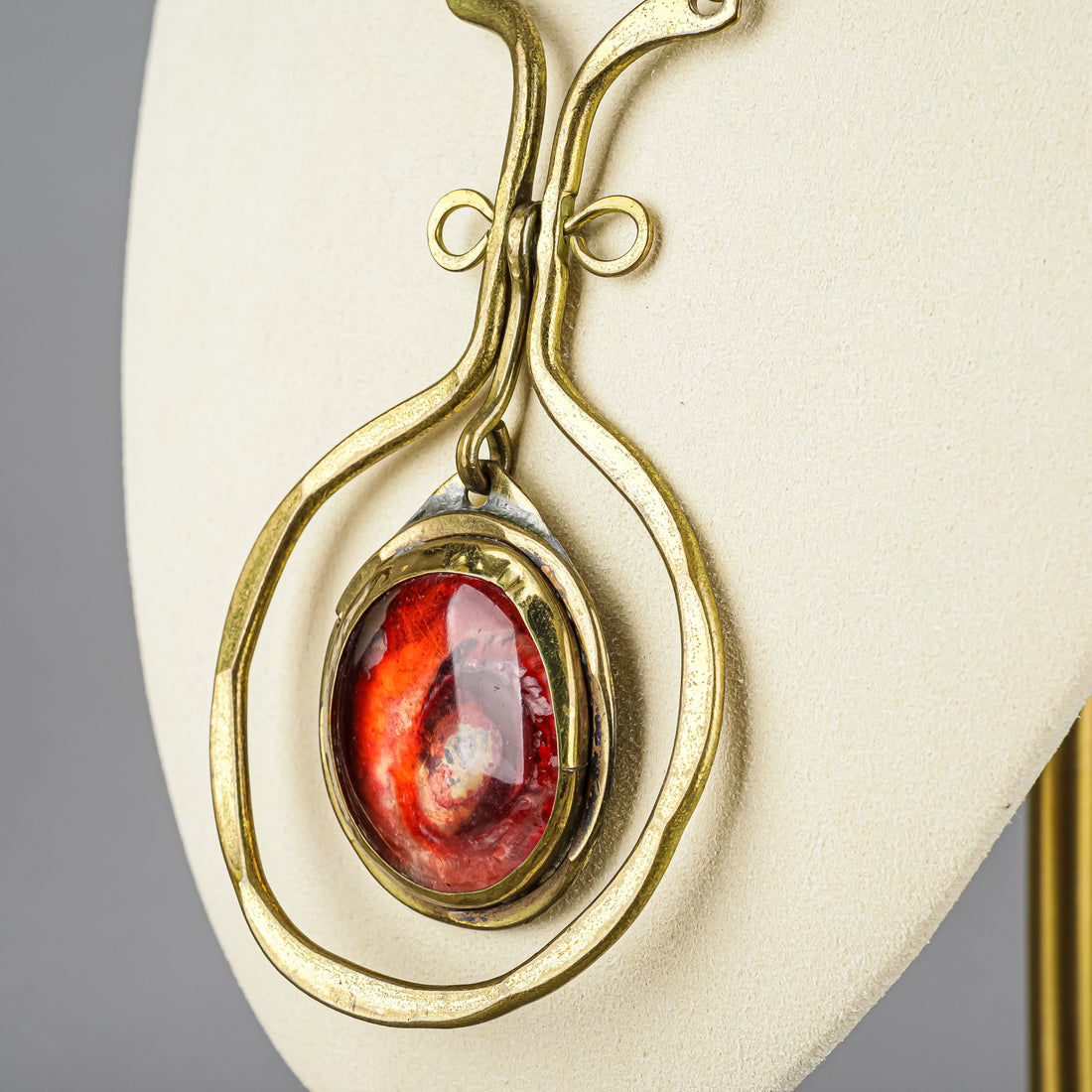 RAFAEL Copper Red Glass Pendant Necklace