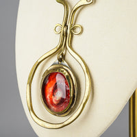 RAFAEL Copper Red Glass Pendant Necklace