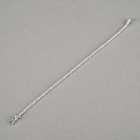 Rhodium Plated Sterling Silver Square Cubic Zirconia Tennis Bracelet
