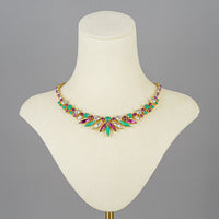SHERMAN Gold-Tone Marquise Multi-Colour Necklace