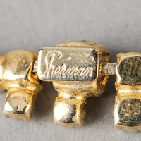 SHERMAN Gold-Tone Marquise Multi-Colour Necklace