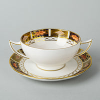 ROYAL CROWN DERBY Old Imari Border 8450 Luncheon Set 6 Place Settings Plus Extras