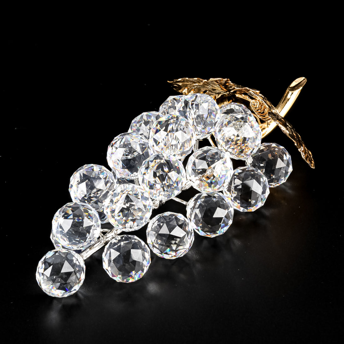 SWAROVSKI Grape Cluster Gold Leaves & Stem 011864