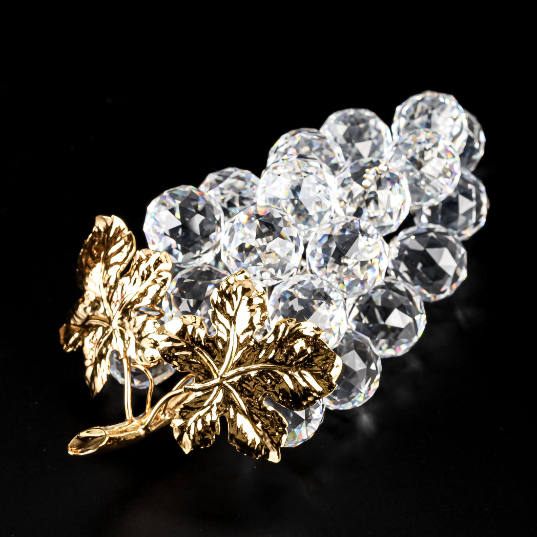 SWAROVSKI Grape Cluster Gold Leaves & Stem 011864