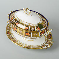 ROYAL CROWN DERBY Old Imari Border 8450 Lidded Sauce Tureen And Stand