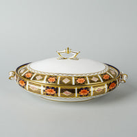 ROYAL CROWN DERBY Old Imari Border 8450 Oval Covered Serving Dish