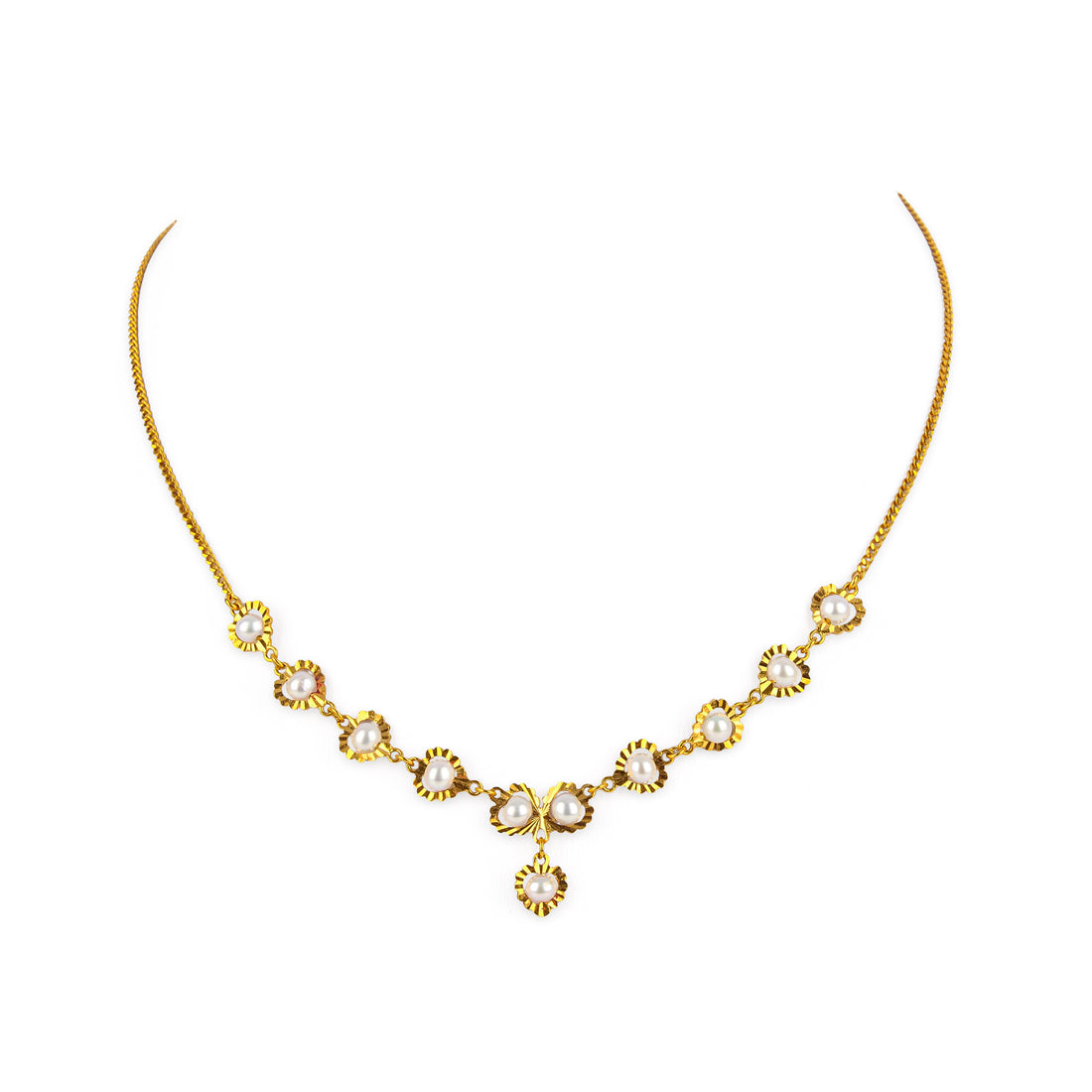 22K Pearl Colarette Necklace