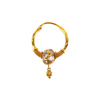22K Yellow Gold Cubic Zirconia Hoop Earrings