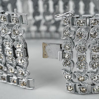 SCHREIBER&HILLER Rhodium Plated Clear Paste Stones Bracelet