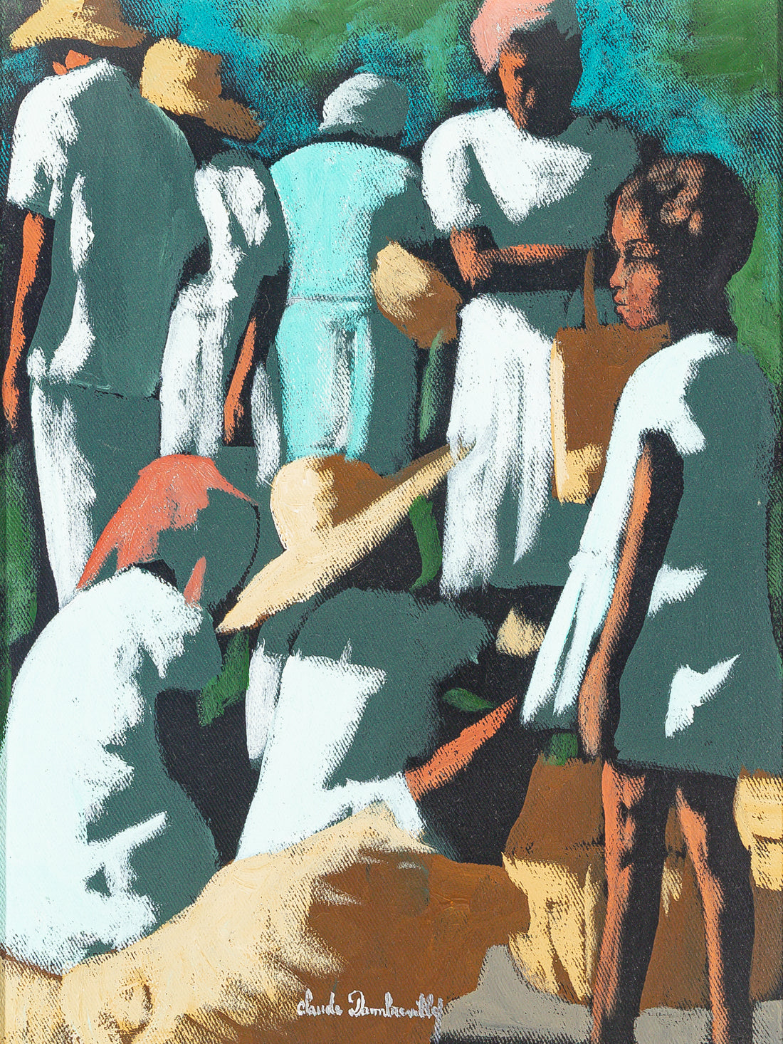 Claude Dambreville (Haitian 1934-2021) Market Scene