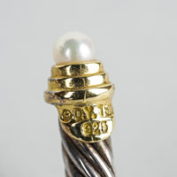 DAVID YURMAN Cable Kids Sterling Pearl And 18K Yellow Gold Bracelet