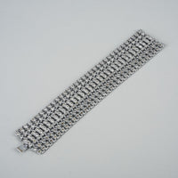 SCHREIBER&HILLER Rhodium Plated Clear Paste Stones Bracelet