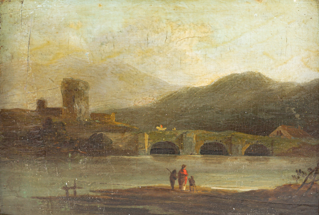 Unknown Artist  Landscape With Figures, Bridge And Castle