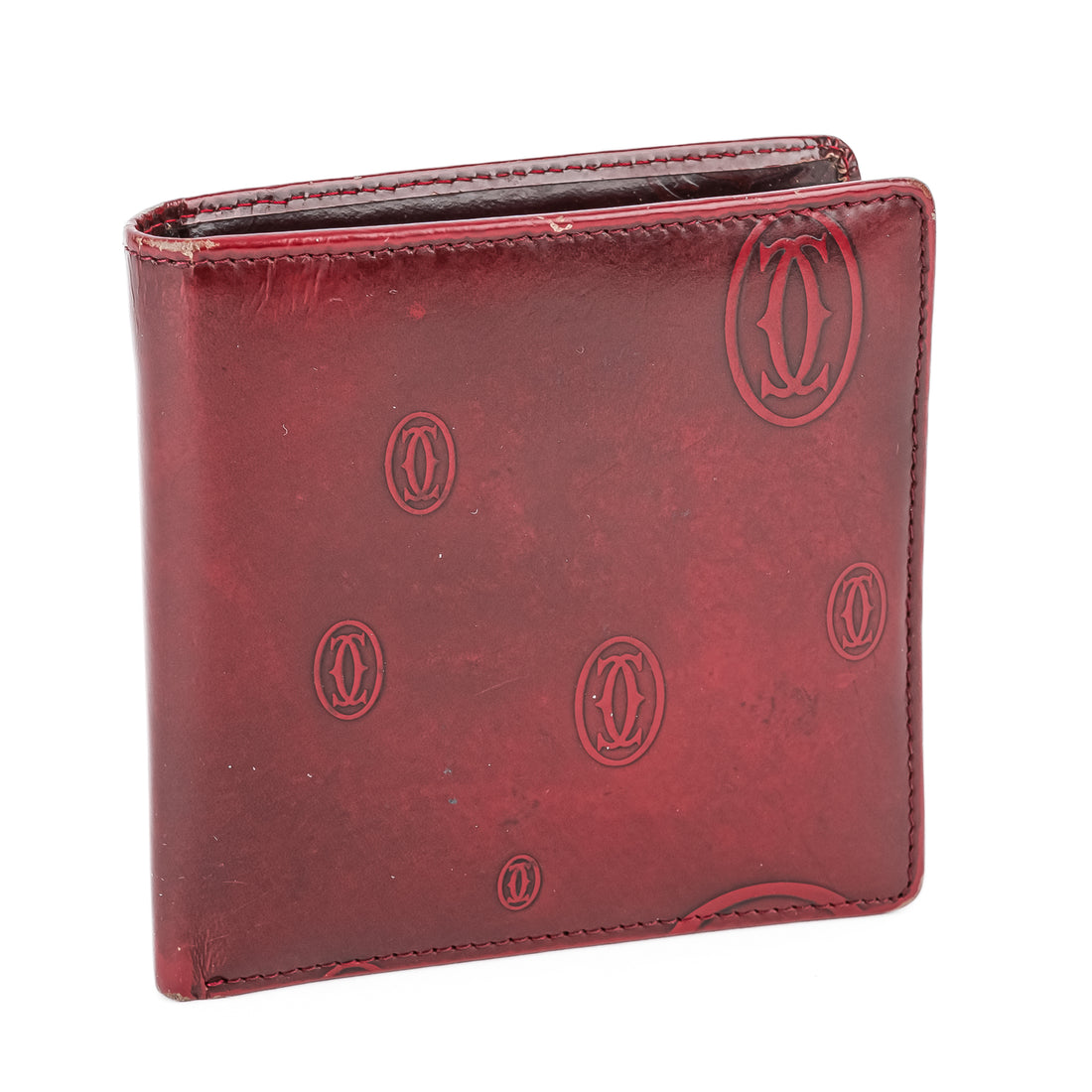 CARTIER Happy Birthday Patent Leather Bifold Wallet