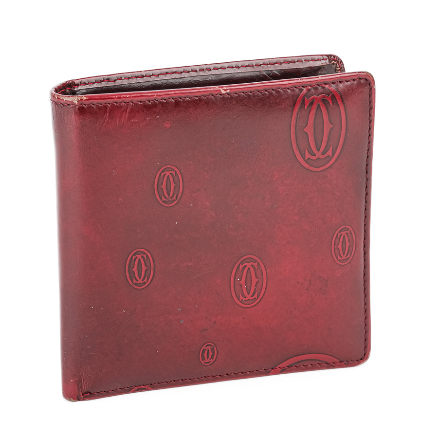 CARTIER Happy Birthday Patent Leather Bifold Wallet
