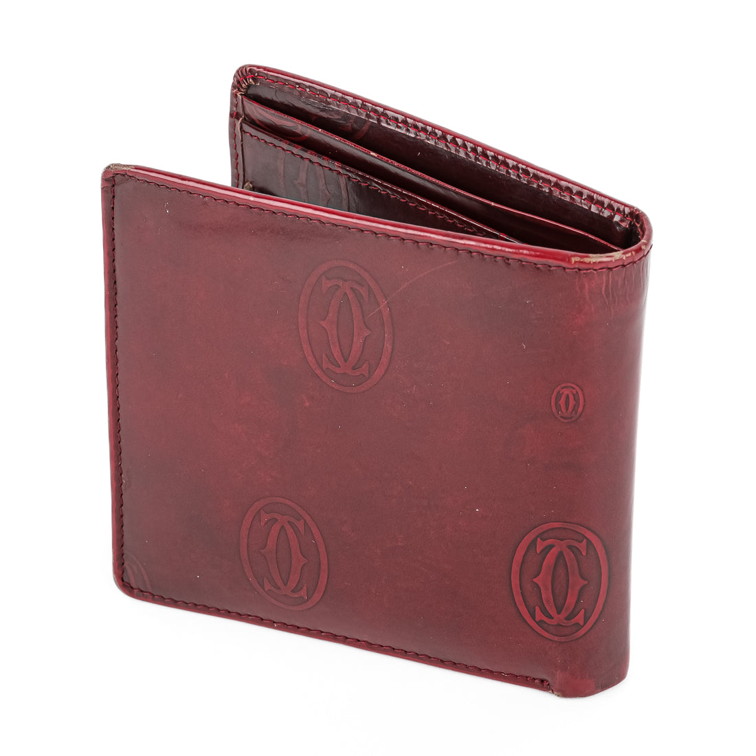 CARTIER Happy Birthday Patent Leather Bifold Wallet