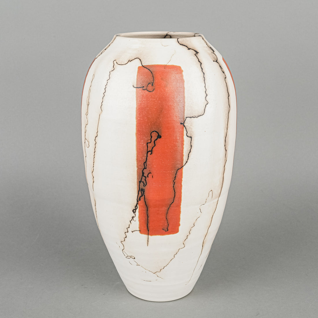 SHU CHEN CHENG Horse Hair Raku Vase