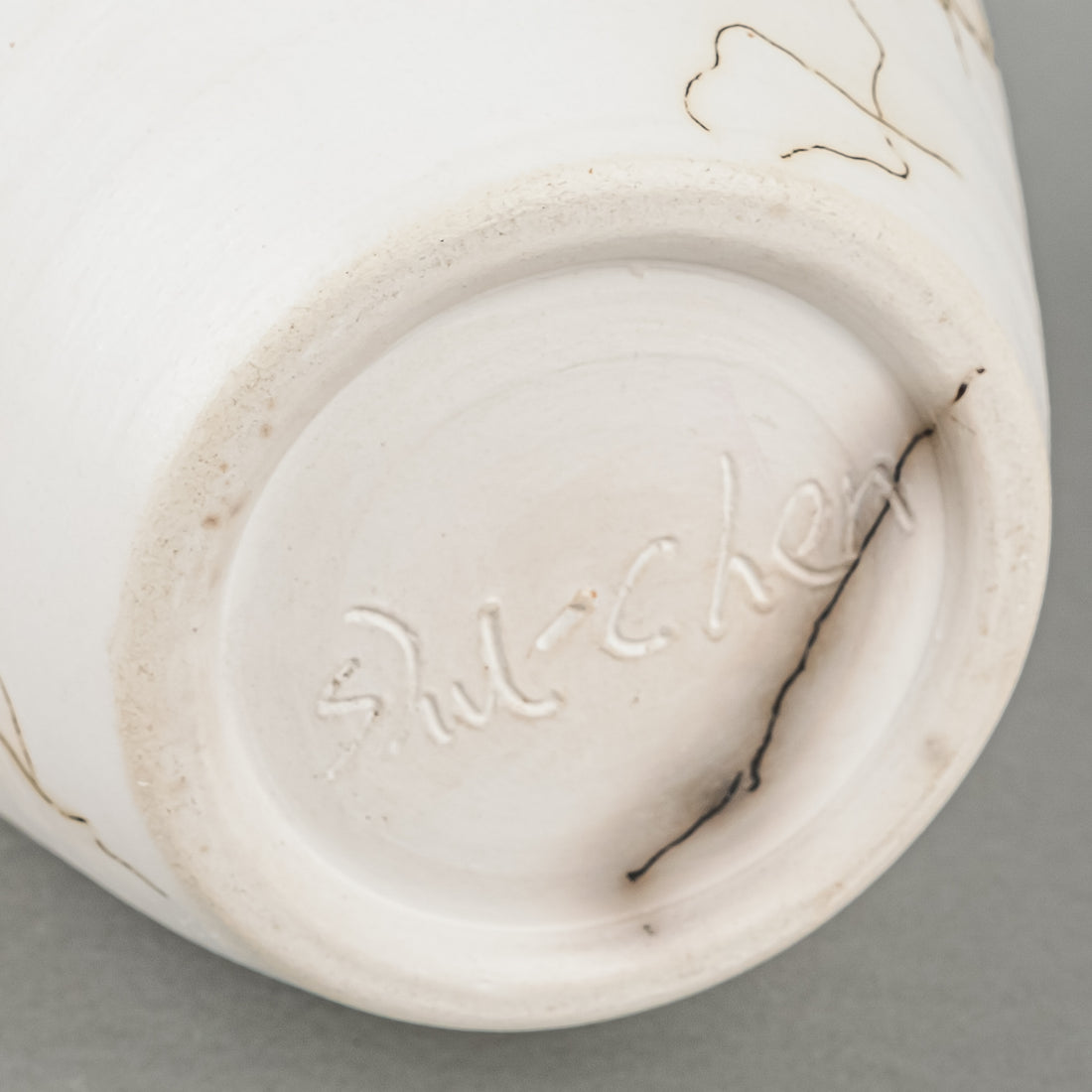 SHU CHEN CHENG Horse Hair Raku Vase