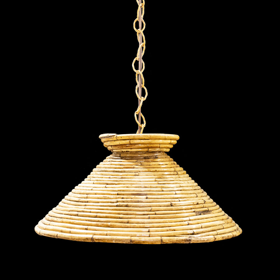 MCM Split Reed Rattan 1 light Swag Pendant with 10' Cord