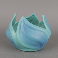 VAN BRIGGLE POTTERY Flower Bowl And Frog