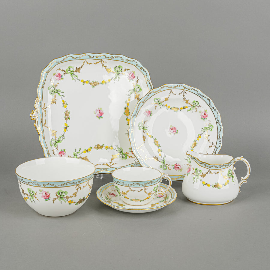 Antique ROYAL CROWN DERBY For Phillips's Ltd 5055 Floral Tea Set 29 Pieces