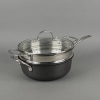 CALPHALON 4 Qt Sautee Pan With Lid And Stainless Steel Steamer Insert