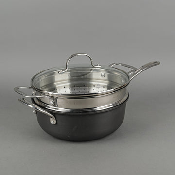 CALPHALON 4 Qt Sautee Pan With Lid And Stainless Steel Steamer Insert