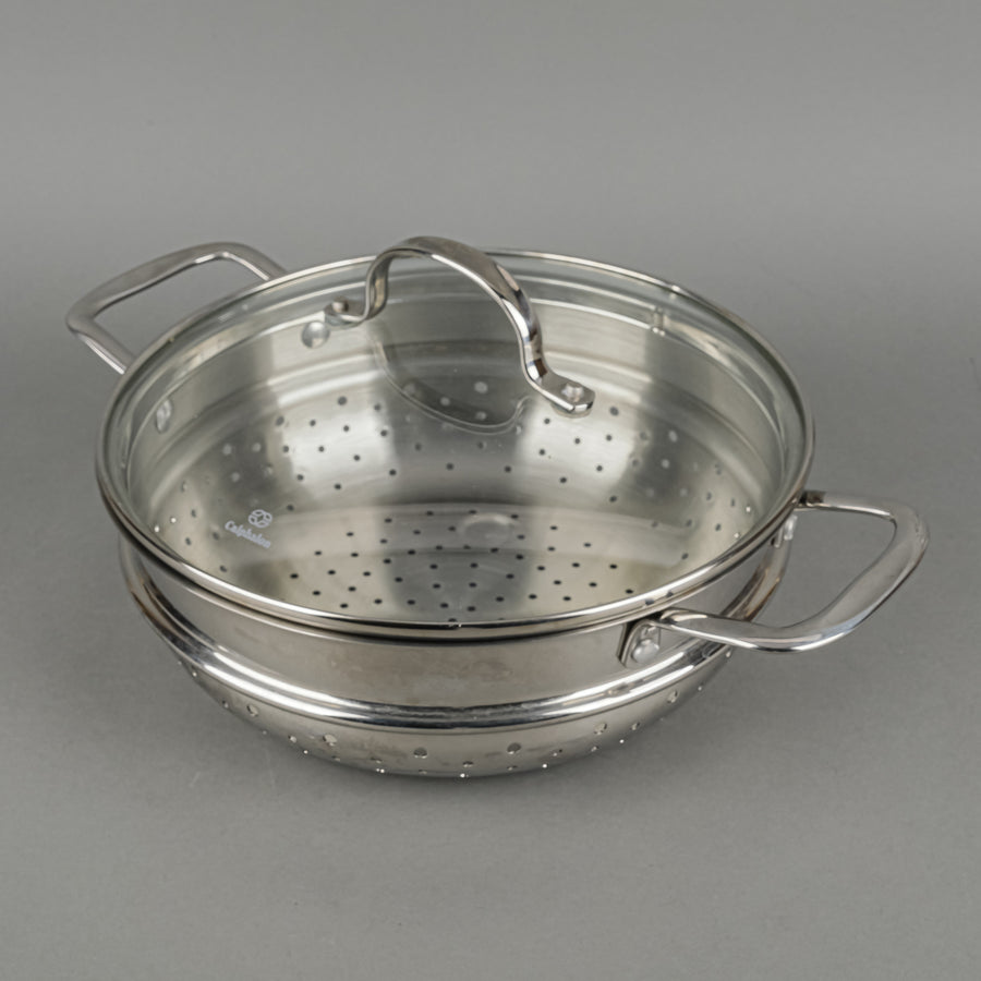 CALPHALON 4 Qt Sautee Pan With Lid And Stainless Steel Steamer Insert