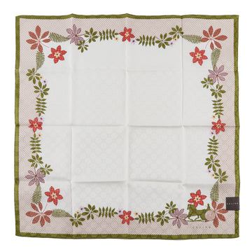 CELINE Cotton Handkerchief - Green Border And Floral