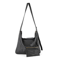 TSATSAS Meral Black Leather Shoulder Bag