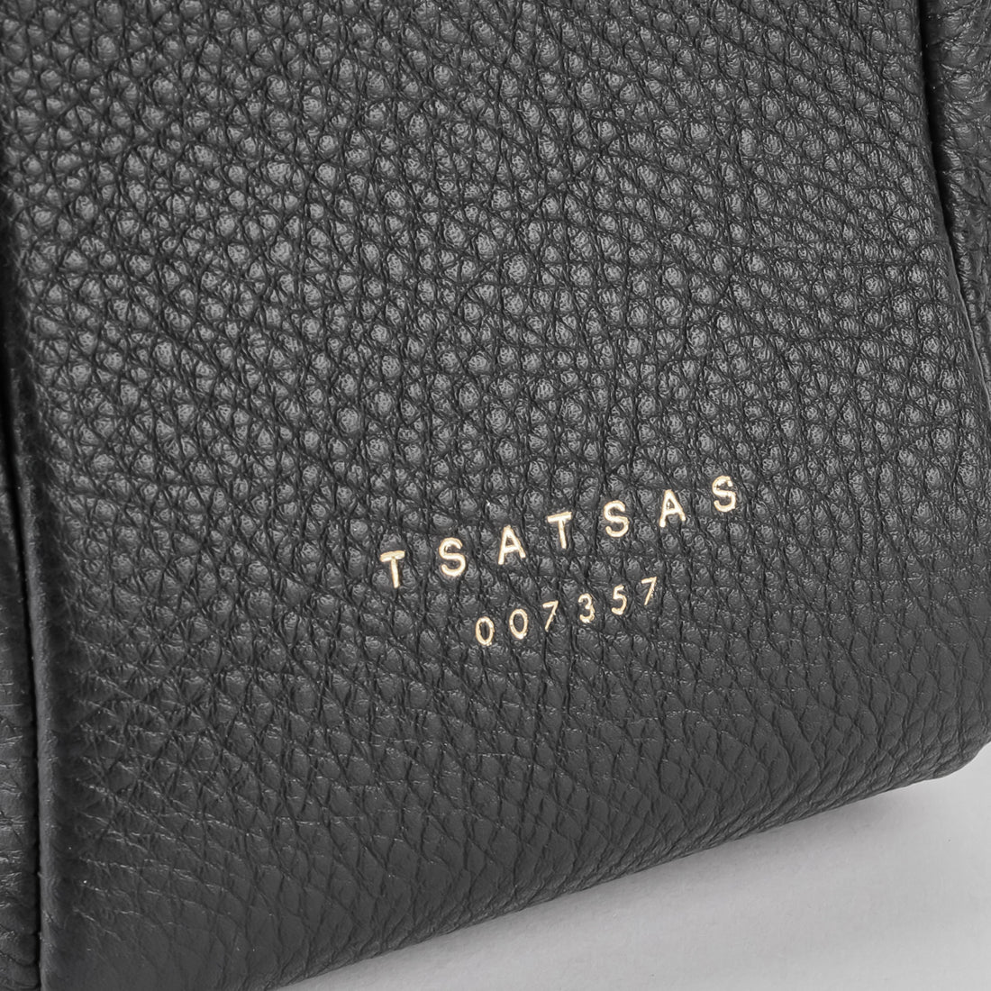 TSATSAS Meral Black Leather Shoulder Bag