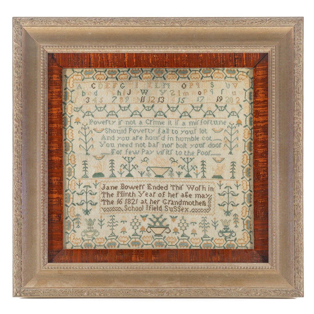 Framed Needlepoint Sampler