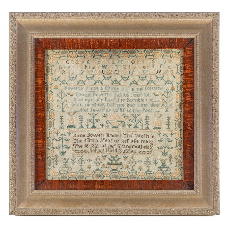 Framed Needlepoint Sampler