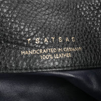 TSATSAS Meral Black Leather Shoulder Bag