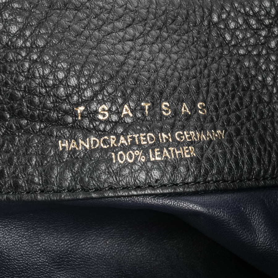 TSATSAS Meral Black Leather Shoulder Bag